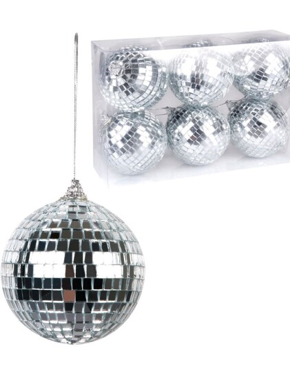 6 stk Discokuler med Tråd 8 cm Disco Fever