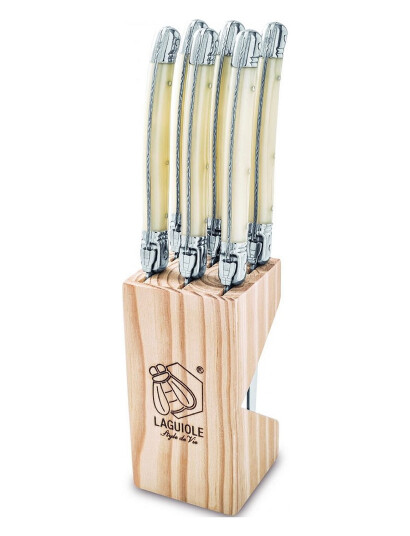 Laguiole Style de Vie Steak Knives Laguiole Set 6 - Cream - L11CM Laguiole Style de Vie Steak Knives Laguiole Set 6 - Cream - L11CM