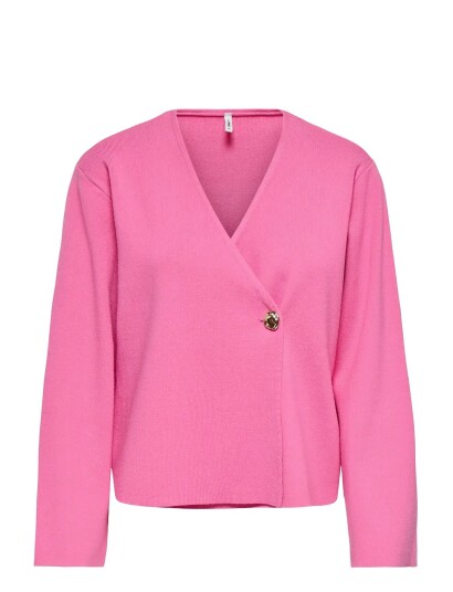 ONLY Onljing Ls Vneck One Button Cardi Ex Knt   Pink   S