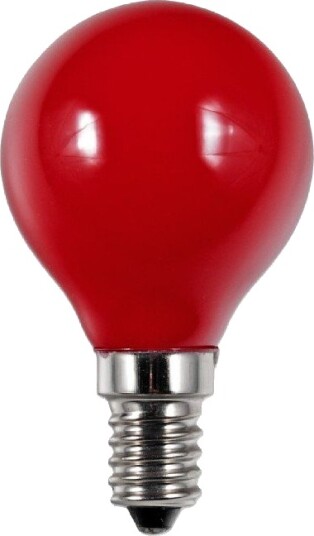 Spl E14 1W LED kronepære   G45 Rød Party Colour Premium