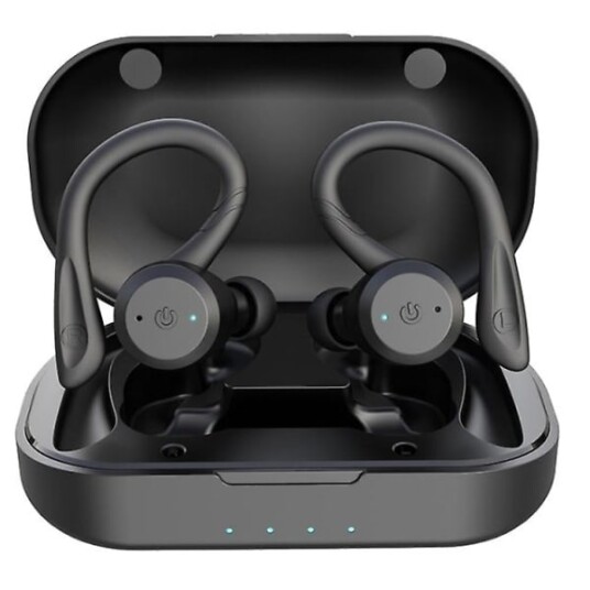 20 timers spilletid Svømming Vanntette Bluetooth hodetelefoner Dobbel Bruk Trådløse Sportshodetelefoner Tws Ipx7 hodetelefoner Stereo Svart