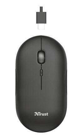 Trust Puck Trådløs Optisk Mus - 4 Knapper - Ergonomisk Design - Svart