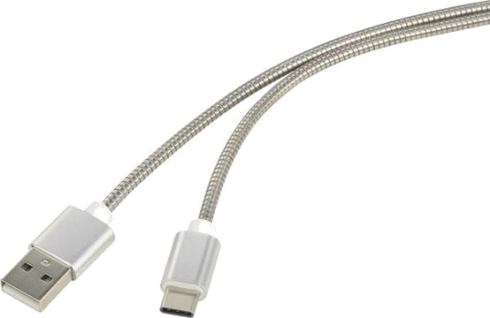 Renkforce Rf-4888671, 1 M, Usb A, Usb C, Usb 2.0, 0,48 Gbit/Sek, Rustfritt Stål Renkforce Rf-4888671, 1 M, Usb A, Usb C, Usb 2.0, 0,48 Gbit/Sek, Rustfritt Stål