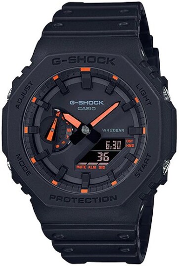 Casio Herreklokke GA 2100 1A4ER G Shock Sort/Resinplast Ø45.4 mm