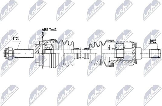 NTY NPW MS 102 Drivaksel