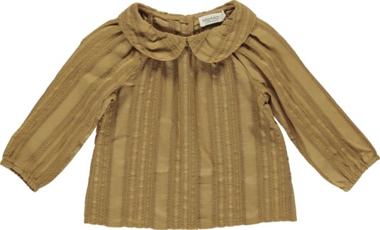Sennepsgul Marmar Tully Striped Anglaise Bluse (80 / 1 år)