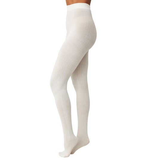 Swedish Stockings Freja Organic Wool Tights  Ivory M