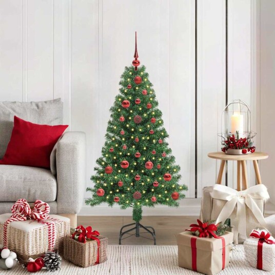  Kunstig juletre med 150 LED grønn 120 cm PVC og Stål og Plast