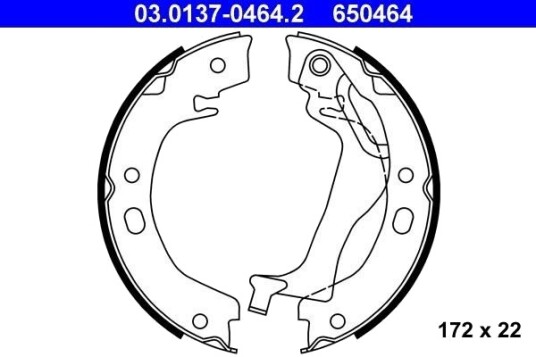 Bremseskosett, håndbrems ATE 03.0137-0464.2