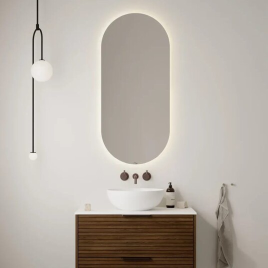 Linn Bad Tistel Ovalt Speil med LED Lysfelt Linn Bad Tistel Ovalt Speil med LED Lysfelt