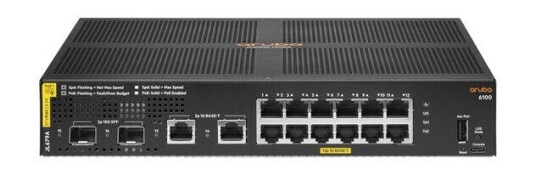 Hewlett Packard Enterprise Aruba 6100 Switch 12G CL4 2SFP+ 139W (0190017348964)