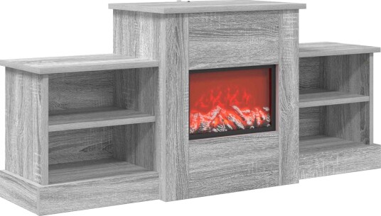 vidaXL Elektrisk peis Grå Sonoma 110 x 30 x 50 cm Konstruert tre