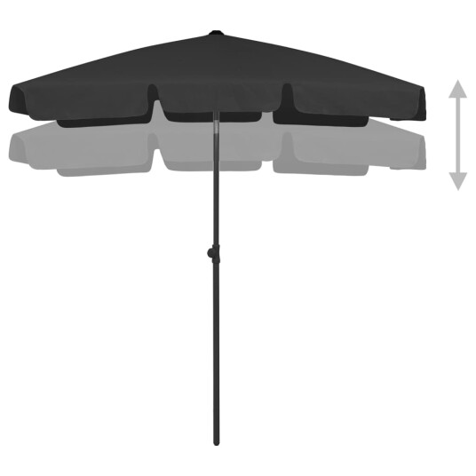 vidaXL Strandparasoll svart 180x120 cm