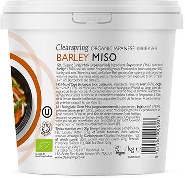 Clearspring Miso Bygg (Bygg Miso) Upasteurisert Øko - 1 Kg Clearspring Miso Bygg (Bygg Miso) Upasteurisert Øko - 1 Kg