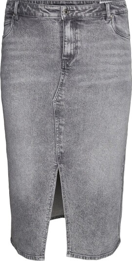 Vero Moda Curve Denim skjørt vmCveri HR Calf Denim Skirt GA Cur Grå