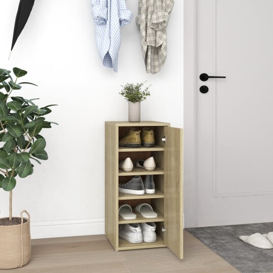 vidaXL Skoskap sonoma eik 32x35x70 cm sponplate vidaXL Skoskap sonoma eik 32x35x70 cm sponplate