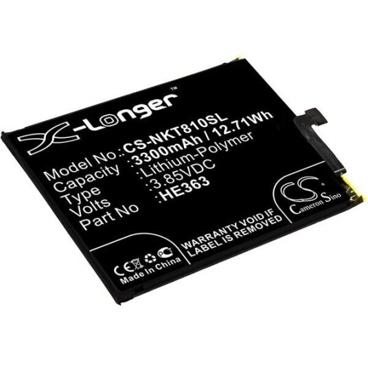 Nokia 8.1 batteri (3300 mAh 3.85 V, Sort)