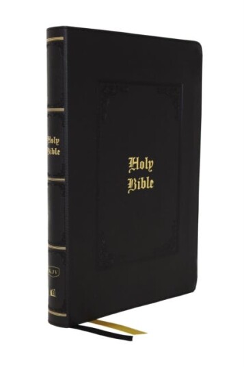 Kjv Bible, Giant Print Thinline Bible, Vintage Series, Leathersoft, Black, Red Letter, Comfort Print Av Thomas Nelson
