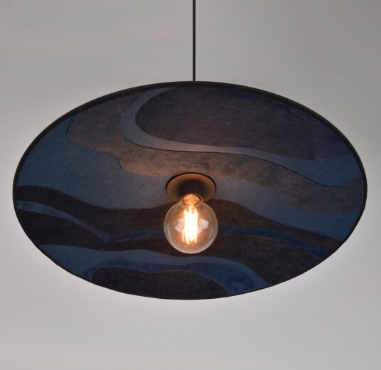 Pendellampe MARKET SET Sonia Laudet dimmbar Blå Stue Stoff / Tekstil Design 8 Blå