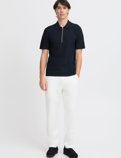 Casual Friday Cfjoe Ss Structured Polo Knit - Navy - XXXL