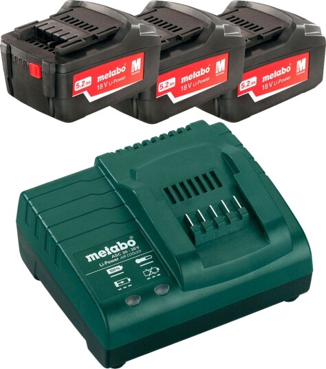 Metabo Batteripakke 685048000 3x + Lader (18 v/5,2 ah)