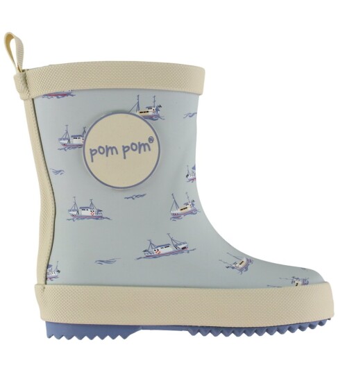 Pom Pom Gummistøvler Pearl Blue Båtens AOP Pom Pom 19 Gummistøvler Blå Pom Pom Gummistøvler Pearl Blue Båtens AOP Pom Pom 19 Gummistøvler Blå