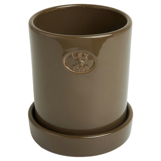 Krukke Med Tallerken H18 cm Taupe
