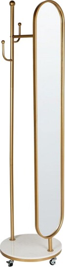 Klädhängare med spegel Beliani Lorena NO_BRAND GOLD\|\|White -