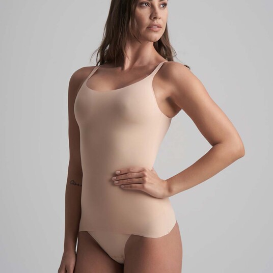 Bye Bra Sculpting Singlet topp beige S Bye Bra Sculpting Singlet topp beige S