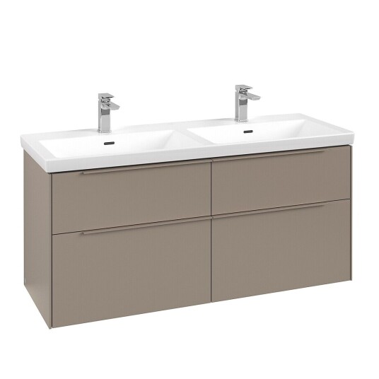 Villeroy & Boch Subway 3.0 Servantskap m/4 skuffer 1272x576x478 mm Taupe Matt Villeroy & Boch Subway 3.0 Servantskap m/4 skuffer 1272x576x478 mm Taupe Matt