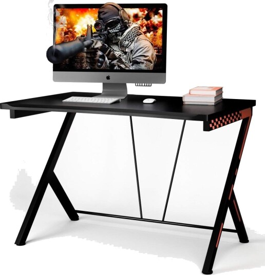 116 cm spillpult med ergonomisk design 116 x 75 x 77 cm svart