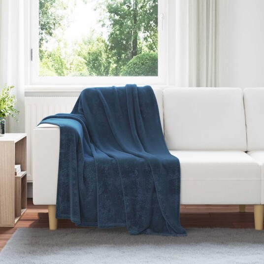 vidaXL Kastepledd 6 pcs Marineblå 130 x 150 cm Fleece