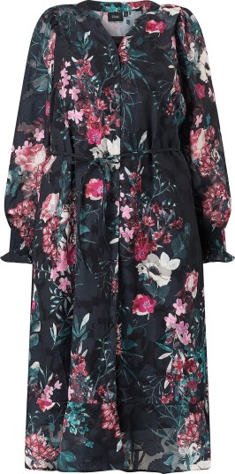 Zizzi Midikjole Mirasol L/S Midi Dress Svart