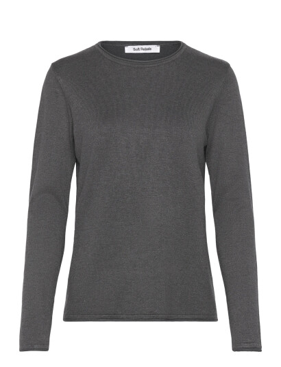 Soft Rebels Srmarla O-Neck Knit Roll Edge - Grey - L Soft Rebels Srmarla O-Neck Knit Roll Edge - Grey - L