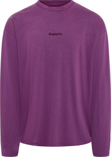 Replay Long Sleeved T Shirt Over   Purple   M