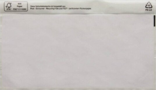 Head Dokumentlomme 161141100 Lang Transparent Med Selvklebing 250 Stk