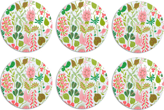 Opto Design Herbarium glassunderlag 6 pakn. rosa