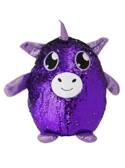 Glitter Palz Sequin Lilla Enhjørning Bamse35cm