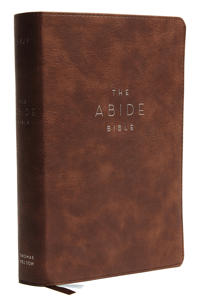 NKJV, Abide Bible, Leathersoft, Brown, Red Letter, Comfort Print NKJV, Abide Bible, Leathersoft, Brown, Red Letter, Comfort Print
