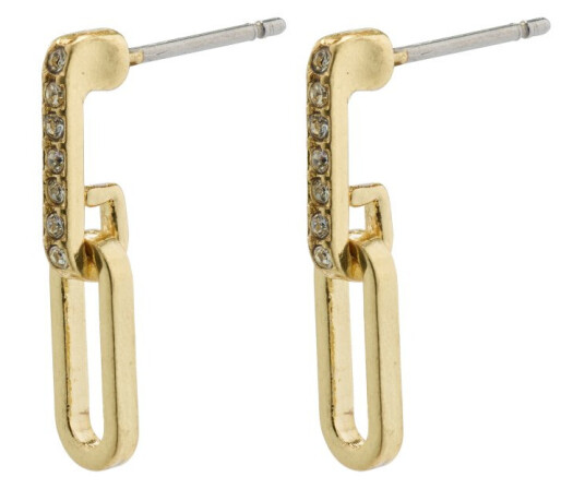 Pilgrim Elise Oval Link Crystal Earrings Gold-Plated Pilgrim Elise Oval Link Crystal Earrings Gold-Plated