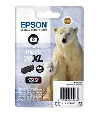 Epson Blekk Foto Svart 26xl Claria Premium