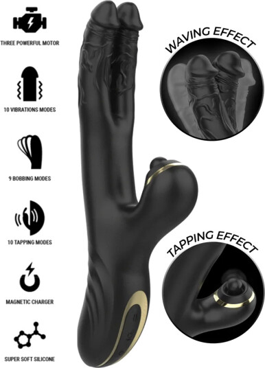 Ibiza Two Dragons Double Vibrator Black