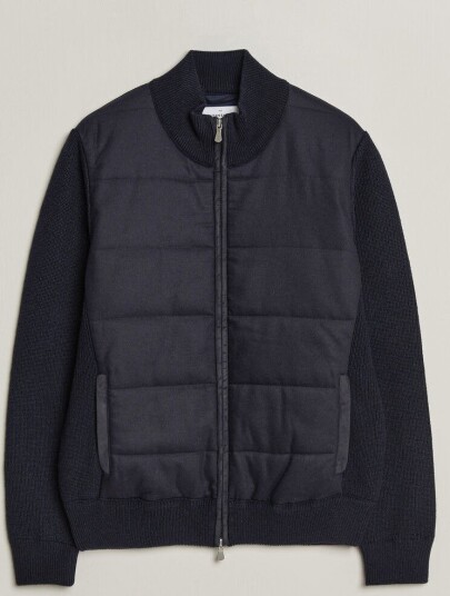 Gran Sasso Brushed Wool Hybrid Jacket Navy
