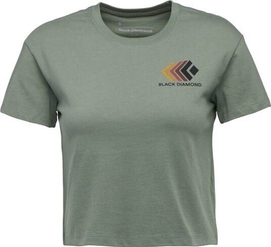 Black Diamond W Faded Crop Ss Tee Dark Moss Black Diamond W Faded Crop Ss Tee Dark Moss