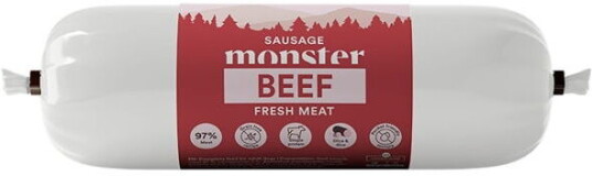 Monster Pet Food Hundepølse Biff 200 g - Våtfôr til Hunder