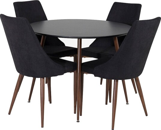 Venture Home   Spisegruppe Plaza med 4 stk stoler Leone   Svart