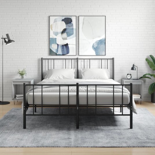  Nattbord 2 stk grå sonoma 40x35x50 cm konstruert tre 8721012111127