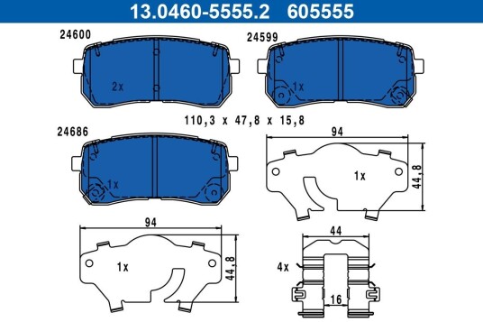 Bremseklosser ATE 13.0460-5555.2