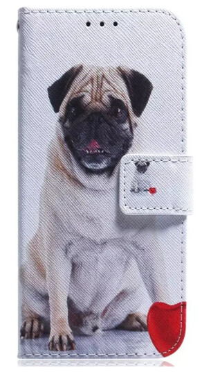 INCOVER Google Pixel 8 Deksel i Kunstskinn med Lommebok og Trykk - Pug