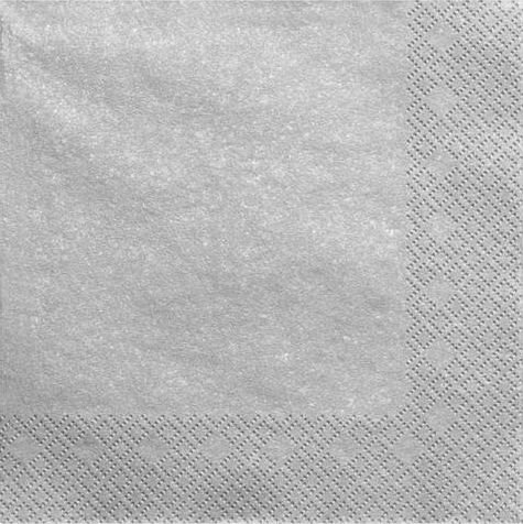 Party Deco Papirservietter Metallisk Sølv 33X33 Cm 20 Stk Universal